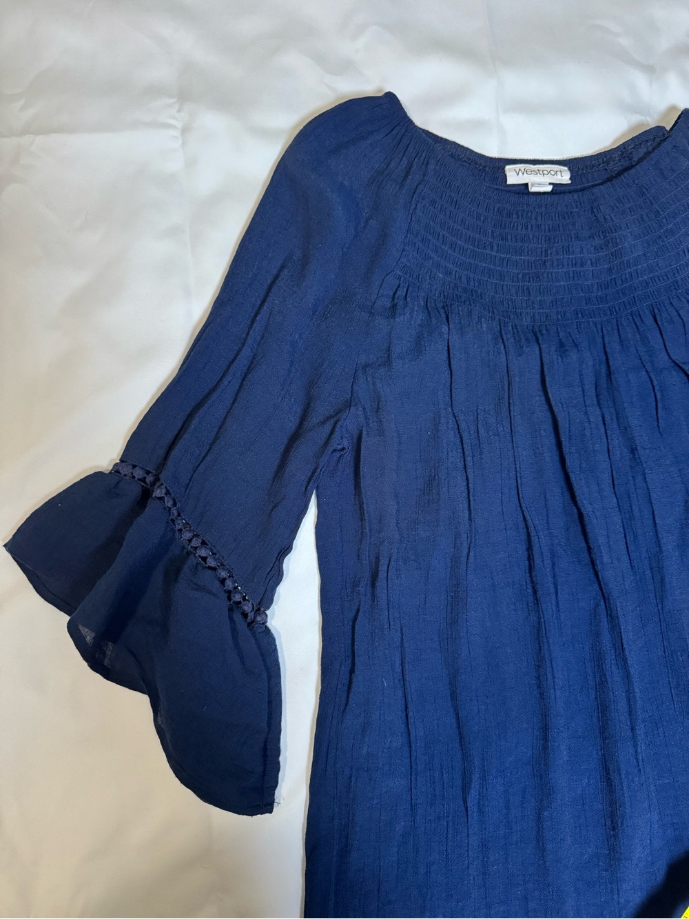 Westport Navy Blue 3/4 Bell Sleeve Tunic, Women’s Small - Picture 5 of 7